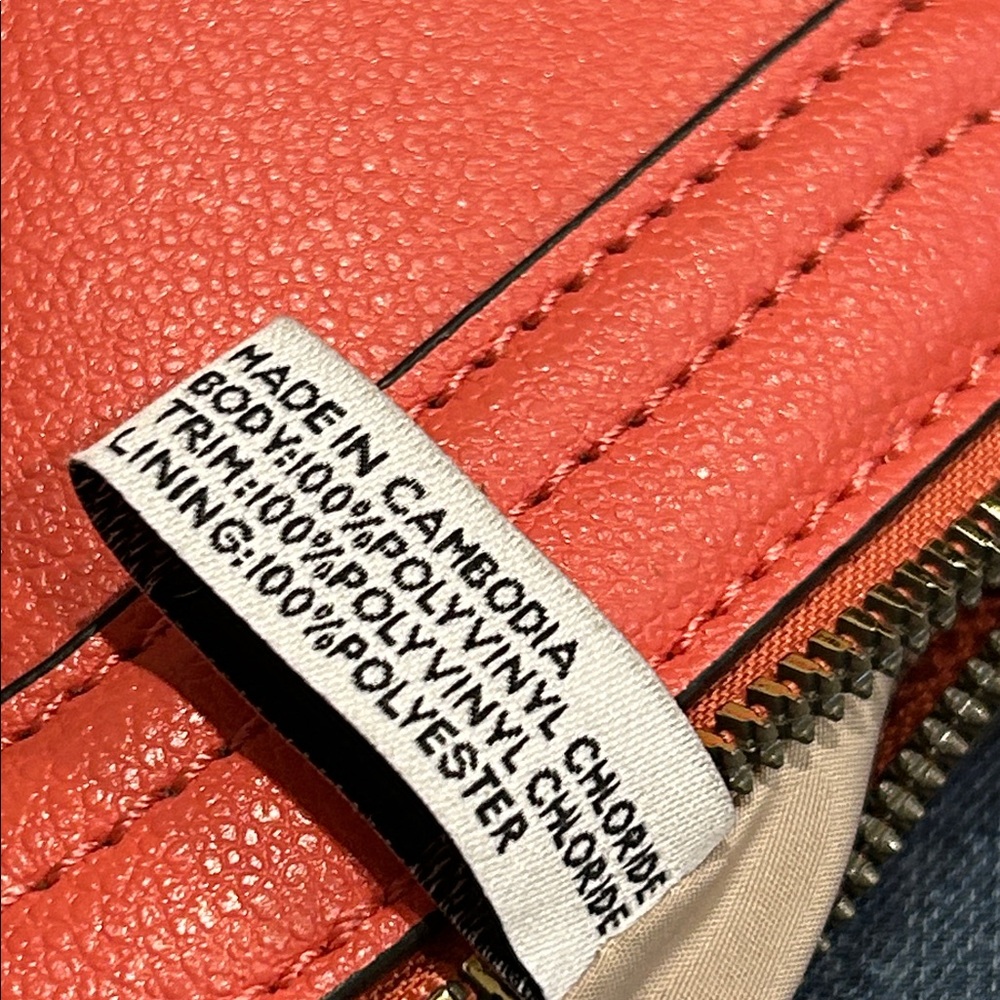Nine West Vibrant Coral Satchel/ Crossbody Bag detachable adjustable strap - Picture 10 of 11